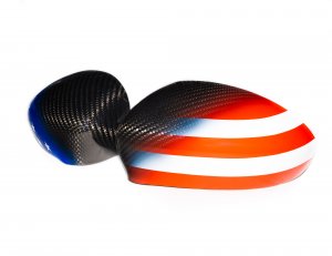 FIAT 500 Mirror Covers - Carbon Fiber - American Flag 